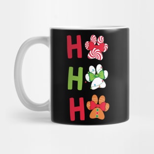 Ho Ho Ho Dog Paw Print Christmas Gift Mug